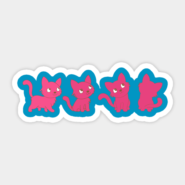 Pink thinking cat Sticker by EV Visuals